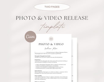 Editable Photo And Video Release Form, General Photo Release Form, Photo Release Agreement, Esthetician Photo And Video Release Template