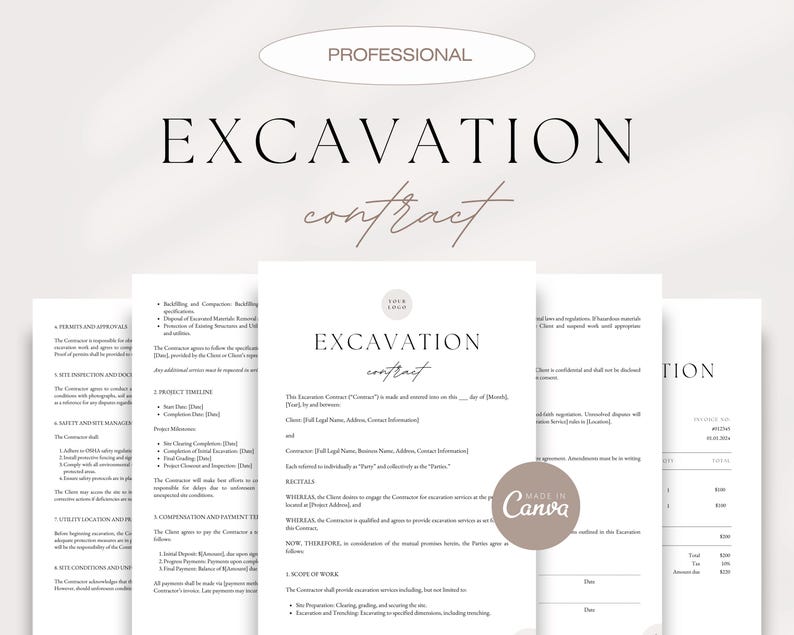 Excavation Contract Template Excavation Services Agreement Excavation Excavation Contract Template Excavation Services Agreement Excavation
