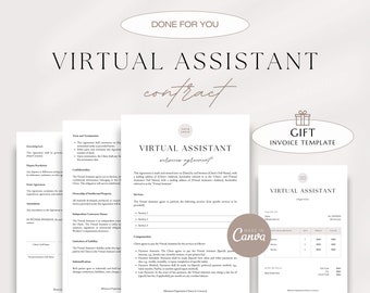 Editable Virtual Assistant Contract, Virtual Assistant Services Agreement, Freelance Virtual Assistant Agreement,Personal Assistant Contract