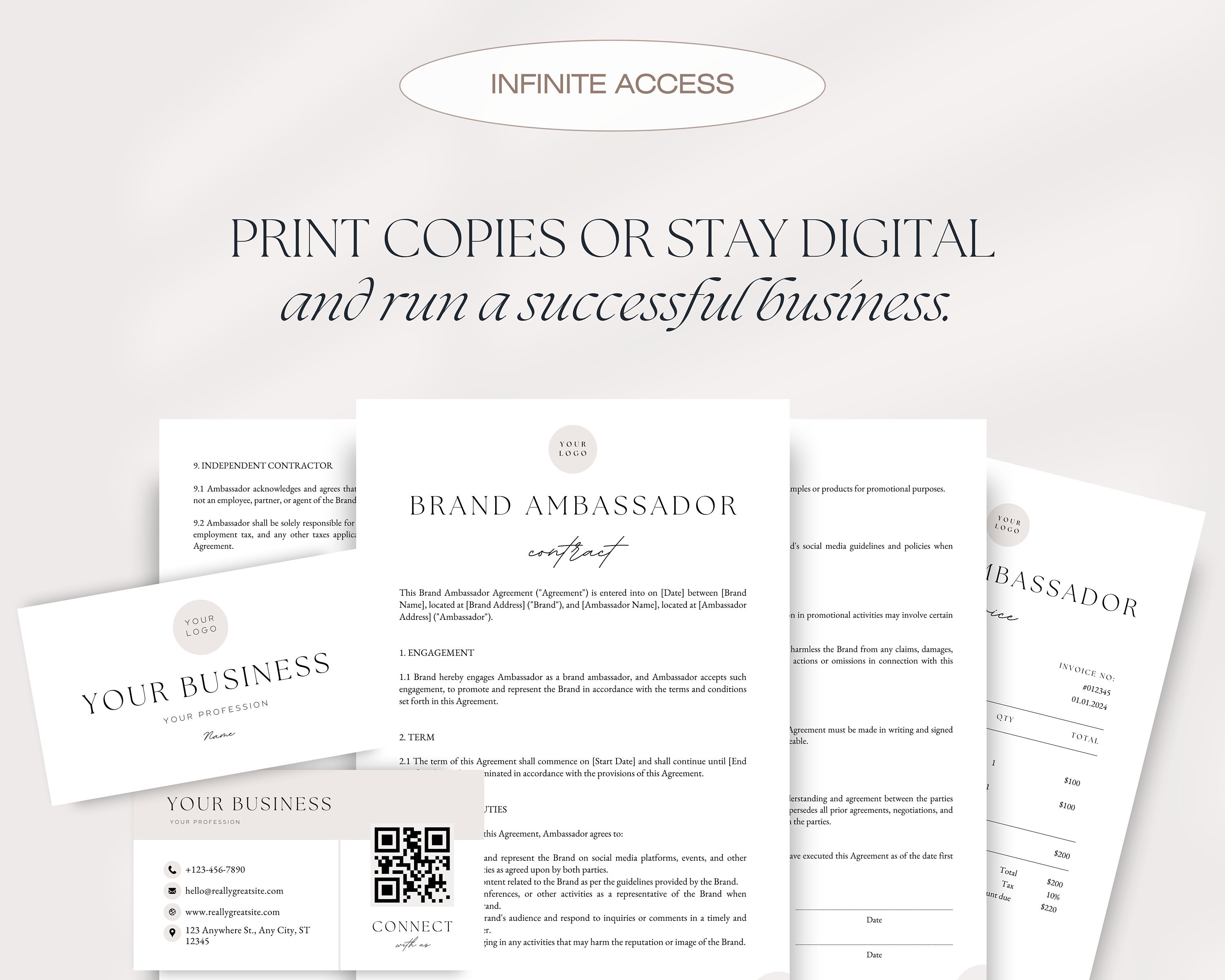 Editable Brand Ambassador Contract Template: Influencer Agreement ...