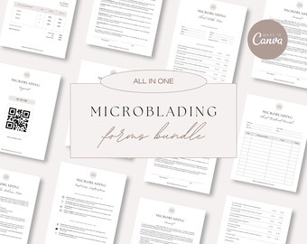 Editable Microblading Forms Bundle: Client Intake, Consent & More (Canva Template)