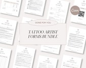 Tattoo Artist Forms Bundle, Tattoo Consultation Forms, Client Intake Form, Consent, Photo Release, Cancelation, Client Treatment Record