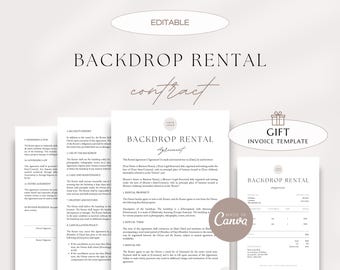Professional Backdrop Rental Agreement, Backdrop Lease Agreement, Backdrop Rental Contract Template, Backdrop Rental Arrangement Forms