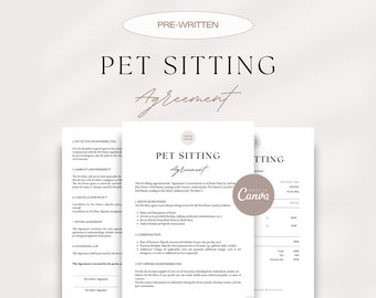Pet Sitter Agreement Template: Dog Walking Contract (Canva Editable)