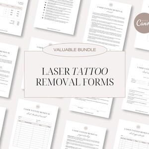 Laser Tattoo Removal Forms Bundle, Tattoo Removal Consultation Forms, Printable Tattoo Removal Forms, Client Intake Form, Consent, Aftercare