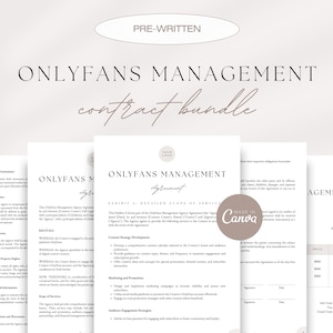 OnlyFans Management Agency Contract Template Bundle (Canva)