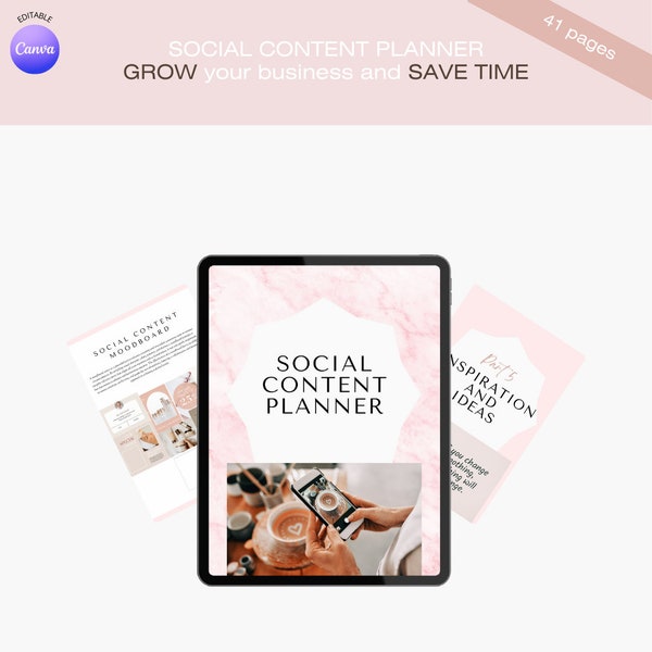 Business Marketing Social Content Media Planner Instagram Pinterest Facebook Tiktok Blog Grow Your Business
