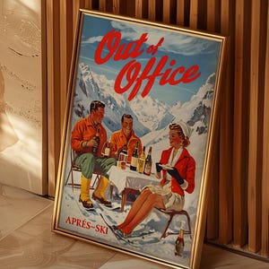Apres Ski Poster: Retro Winter Print for Cozy Cabin Decor (Digital Download)