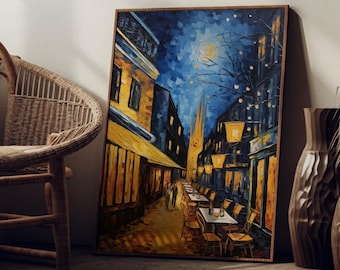 Van Gogh Style Cafe Terrace Night Print: French Scenery Wall Art (Digital Download)
