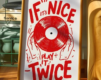 Impression disque vinyle rétro : oeuvre d&#39;art murale groovy mélomane (téléchargement numérique)