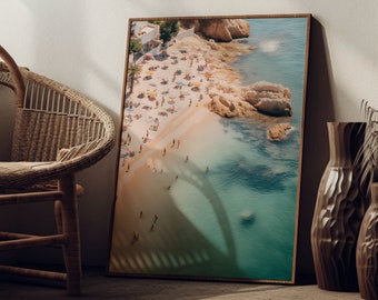 Amalfi Coast Beach Print, Mediterranean Coastal Art (Digital Download)