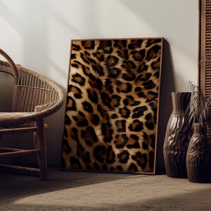 Leopard Wall Art, Leopard Pattern Poster, Wildlife Photography Poster, Bedroom Wall Decor, Aesthetic Trendy Photography Hi Definition Print
