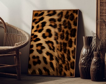 Muurkunst met luipaardprint | Trendy poster met cheetah-patroon (digitale download)