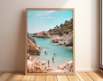 Italien Strand Fotografie Druck, Mittelmeerküste Kunst (Digitaler Download)