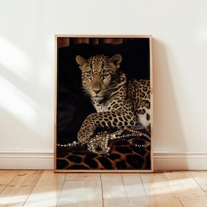 Leopard Poster Cheetah Poster Cartier Poster Leopard Wall Art Panther Luxury Art Trendy Magazine Print Black & White Fashion Photography