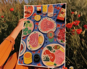 Matisse Inspired Kitchen Print: Italian Food Platter (Digital Download)