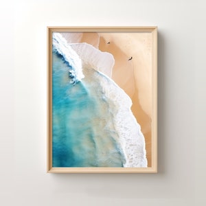 Aerial Ocean Wall Art, Surf Print, Ocean Poster, Blue Ocean Wave Photo, Abstract Print, Coastal Beach Waves Print, Large Wall Art Download