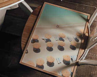 Retro Beach Umbrella Print, Seaside Wall Art (Digital Download)