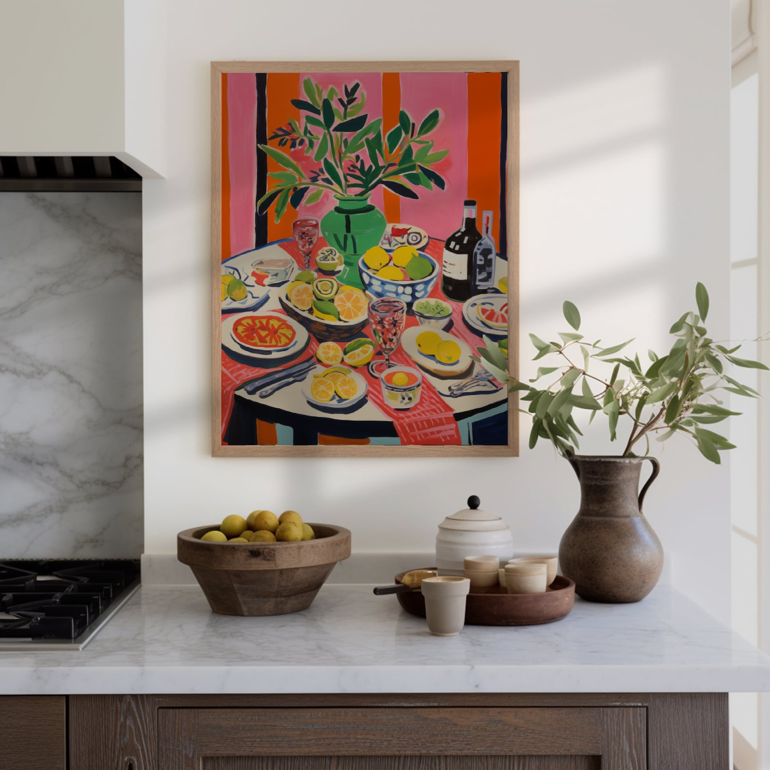 Kitchen Buffet Printable Art, Abstract Kitchen Painting, Henri Matisse ...