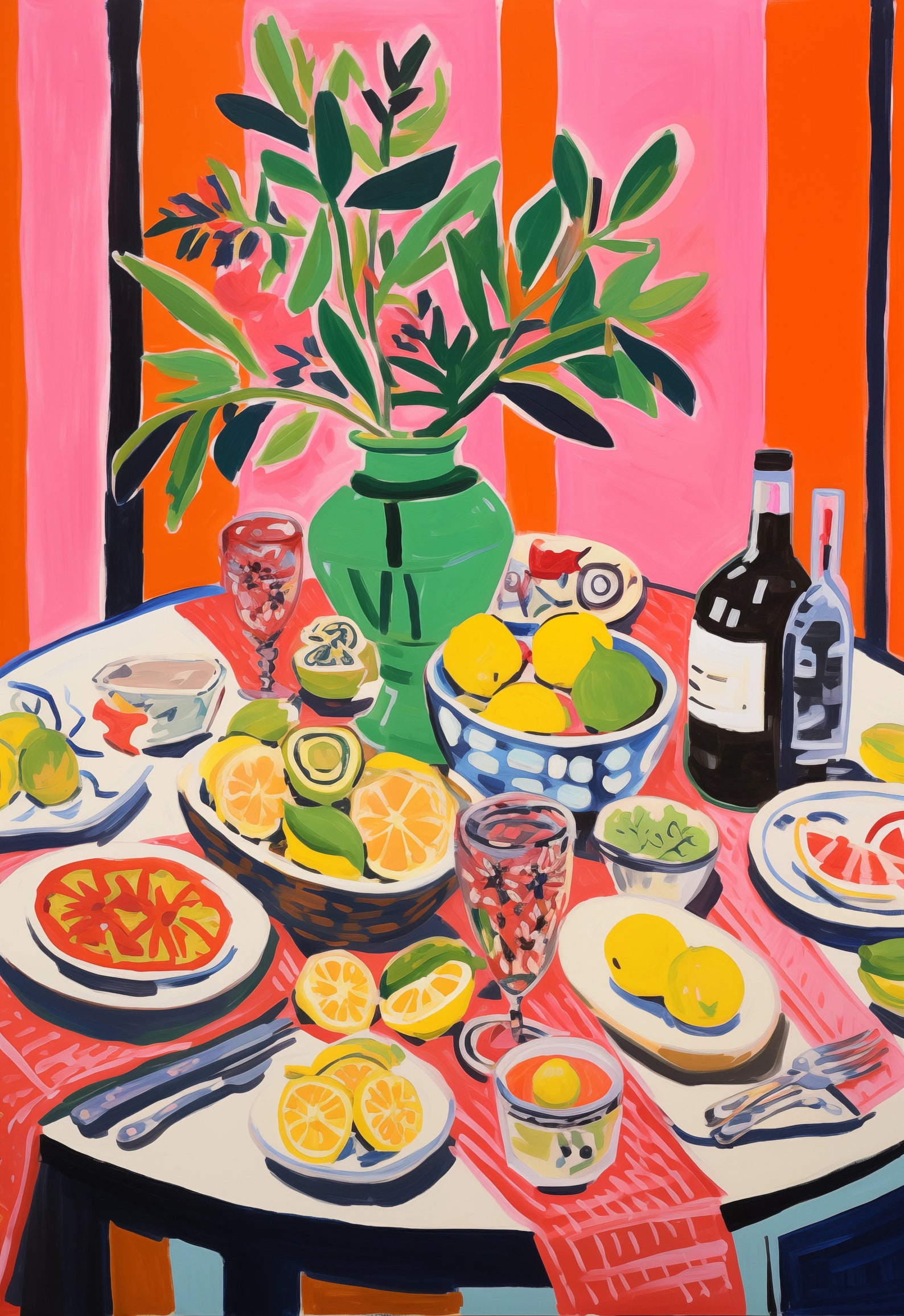 Kitchen Buffet Printable Art, Abstract Kitchen Painting, Henri Matisse ...