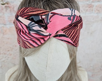 Bande de cheveux en lin avec fil, bandeau avec hibiscus, bande de cheveux en fil de fer, bande de cheveux à nœuds, accessoire capillaire, lin turban, accessoires capillaires, bande flexible