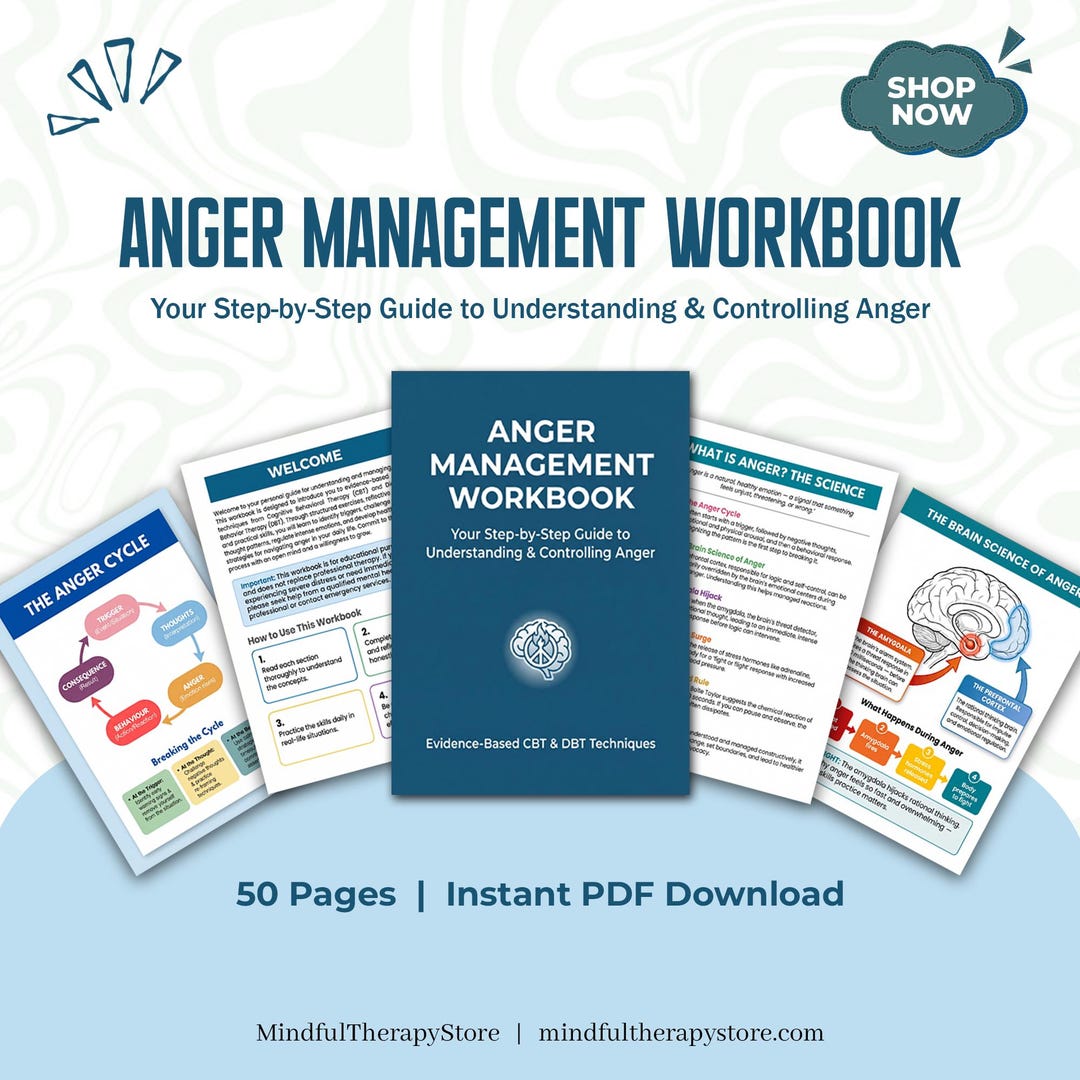 Anger Management Workbook | CBT DBT Tools for Emotional Regulation (PDF ...