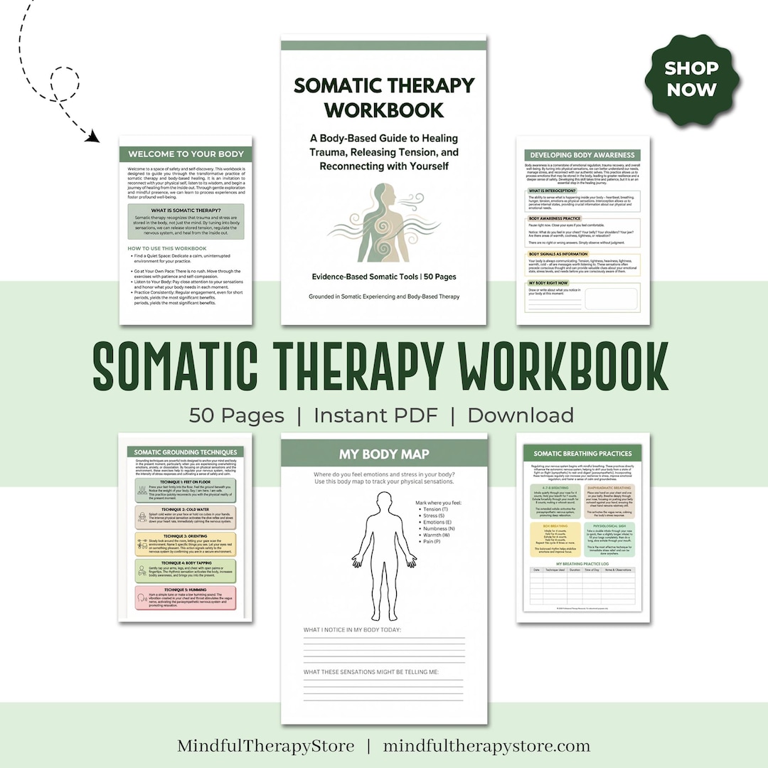 Somatic Therapy Workbook Printable | Body-based Trauma Healing (instant ...