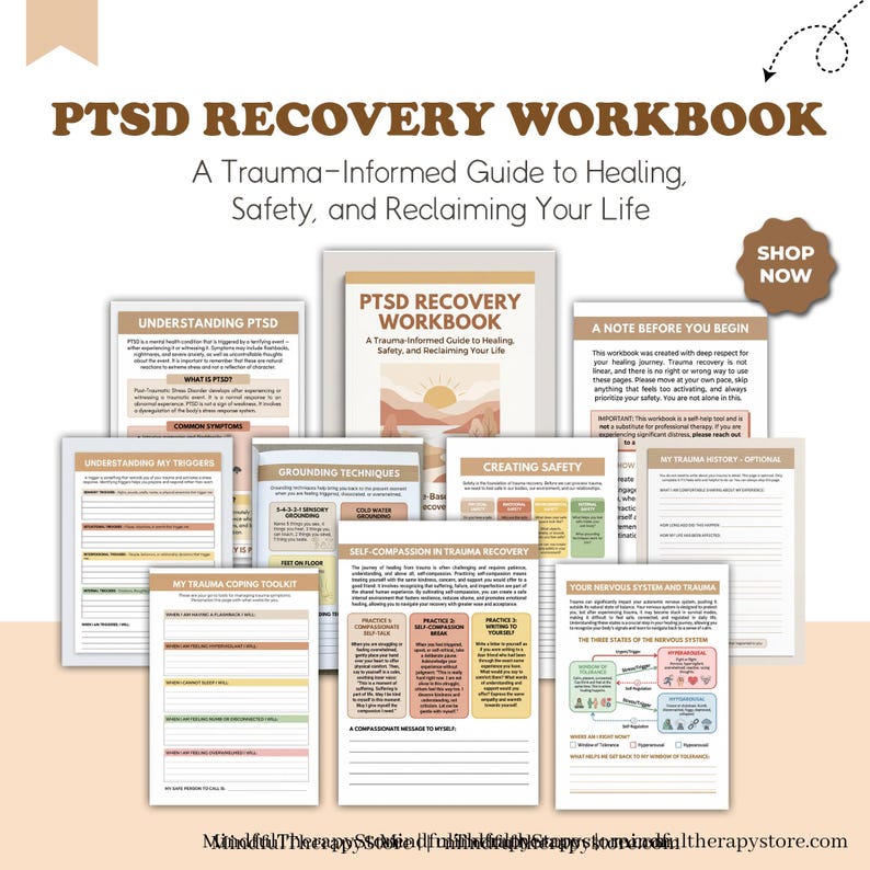 PTSD Recovery Workbook | Trauma Therapy Worksheets, Coping Skills ...