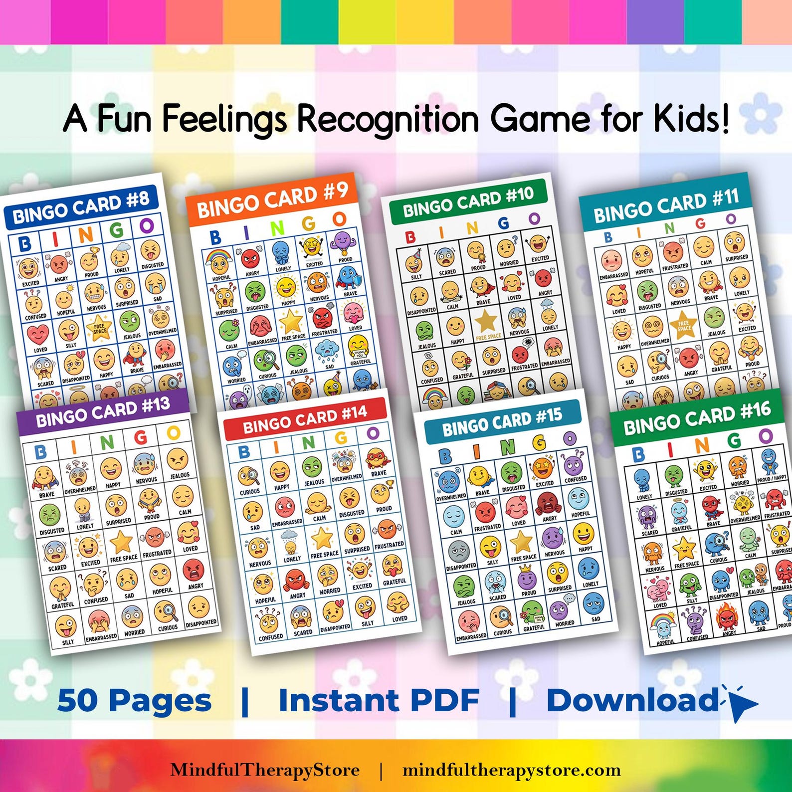 Emotions Bingo Game for Kids | SEL Activity, Feelings Recognition ...