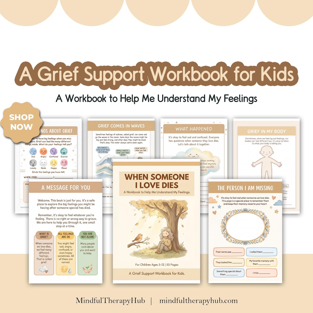 Kids Grief and Loss Workbook | Bereavement Worksheets, Activities (50 ...