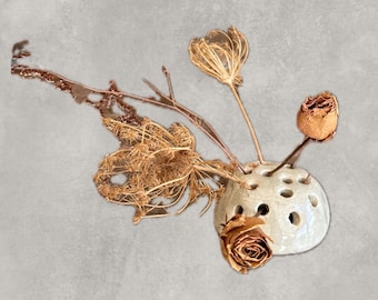 Handgefertigte Keramik Ikebana Vase | Skulpturale Blumenkunst