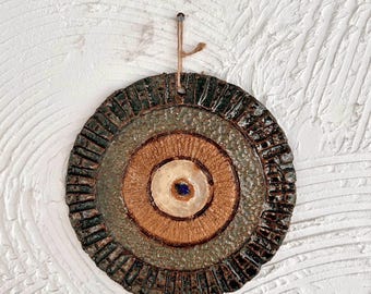 Keramik-Evil Eye Wand-Dekor - Boho Schutz-Kunst - Housewarming Geschenk
