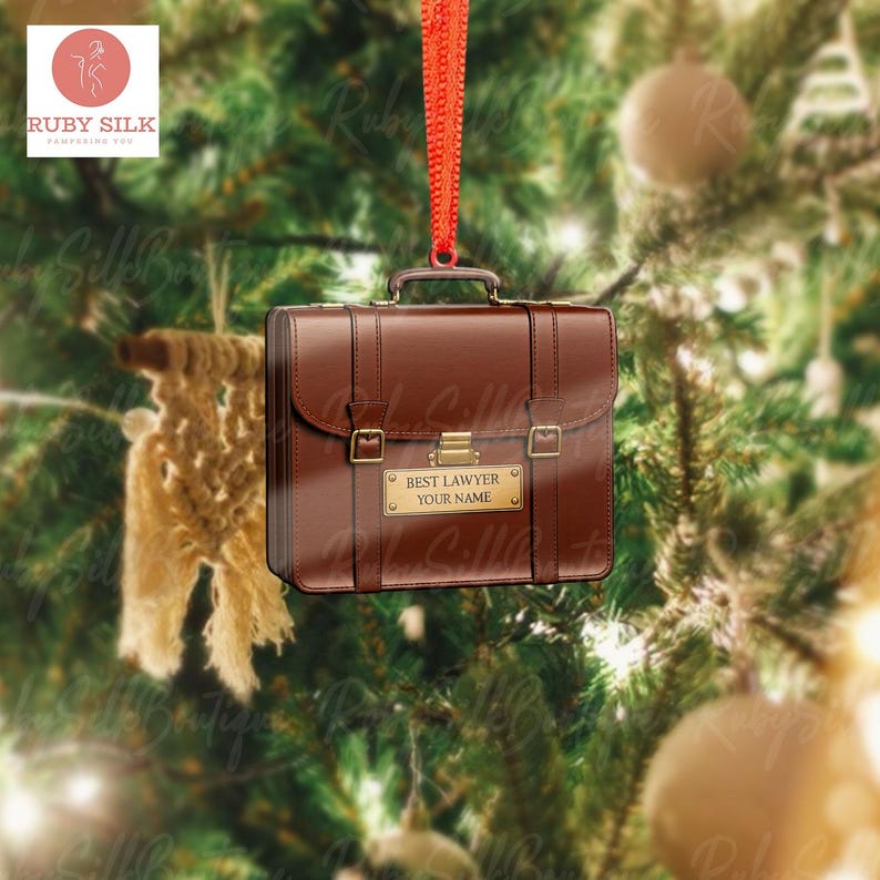 Personalized Lawyer Bag Christmas 2D FLAT Ornament, Judge Ornament