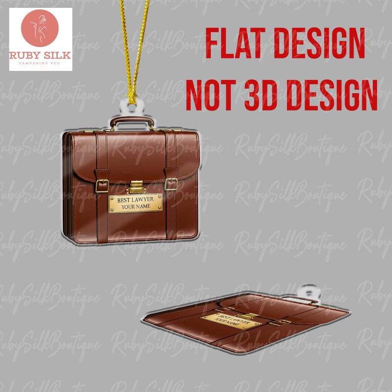 Personalized Lawyer Bag Christmas 2D FLAT Ornament, Judge Ornament