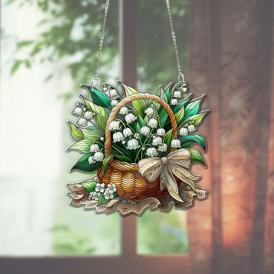 Lily of Valley Acrylic Window Decor, Flowers Acrylic Window Hanging Art ...