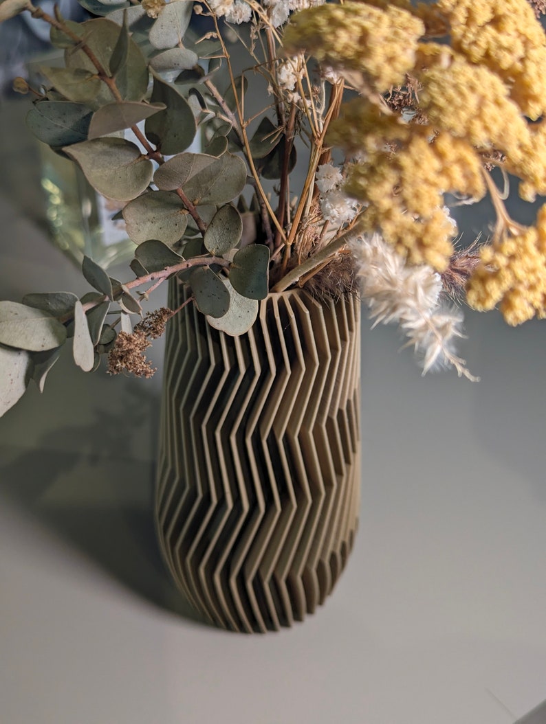 Vase Hypna /Livraison gratuite/ Cadeau Maison mariage Hôtel Fleur Nature Bioplastique Biodégradable impression3D Pot image 4