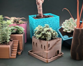 Pot de plantes Château /Envoi Gratuit/ - étanche - design - imprimé en 3D - articles ménagers - mignon - Eco friendly - moderne - beau