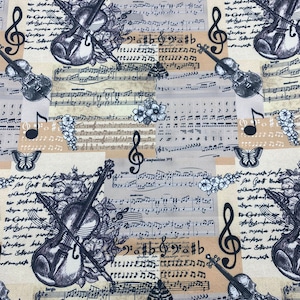musical  notes pattern fabric