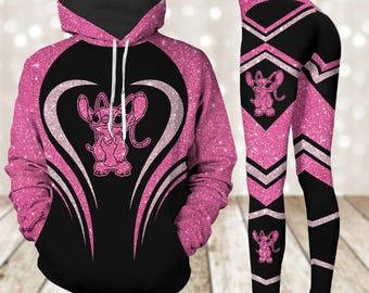 Angel Hoodie/Legging, Lilo And Stitch Hoodie, Angel Leggings For Women, Disneyland Yoga Pants, Stitch Angel Movie Shirt, Gift For Her