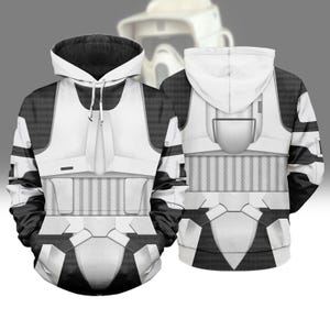 Biker Scout Armor Cosplay 3D Hoodie, Star Wars Costume Top, Halloween Unisex Tshirt, Starwars Robot Sweatshirt Men, Galaxy&#39;s Edge Shirt