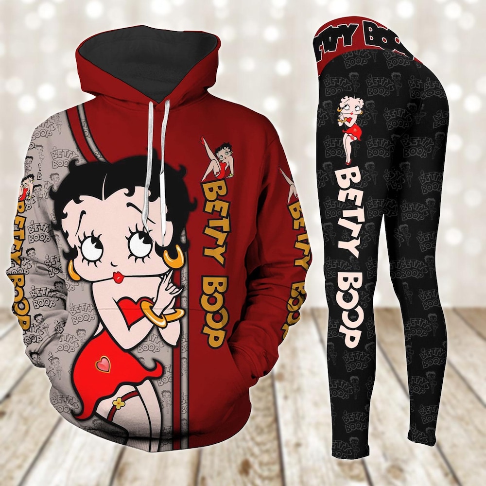 Betty Boop Hoodie And Leggings Set, Cute Betty Boop Hoodie Women, Disney Cartoon Hoodies, Betty Boop Kiss Yoga Pants, Betty Boop Merch New Fashion