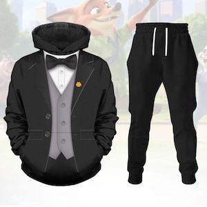 Nick Wilde Suit Cosplay Hoodie Joggers, Disney Zootopia 2 Hoodie, Animal Kingdom Shirt, Nick Wilde Costume, Fun Cartoon Outfit For Men