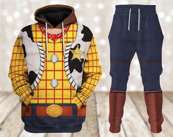 Disfraz de Woody de Toy Story para Halloween, sudadera con capucha 3D, pantalones deportivos de Disney, disfraz de Buzz Lightyear, disfraz de Disneyland para la familia.