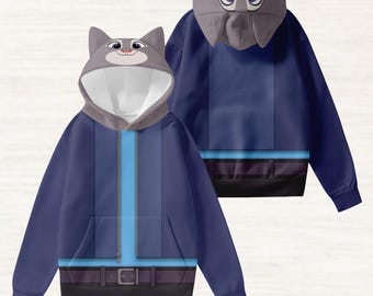 Sudadera con orejas de Judy Hopps para cosplay, disfraz de Zootopia de Disney, sudadera con orejas de Animal Kingdom, camiseta de Disneyland, regalo de Navidad divertido
