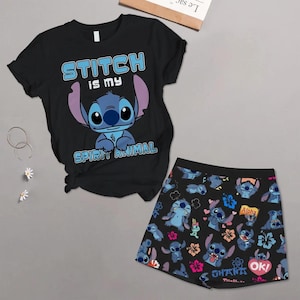 Stitch Tshirt Shorts Set, Disney Family Trip Shirt, Stitch Summer Short For Women Men, Funny Cartoon Characters Tee, Stitch Love Gift