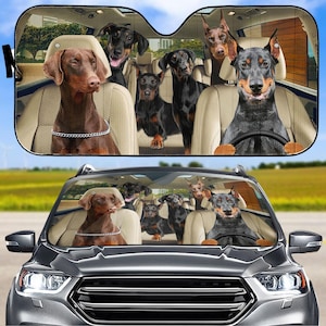 ドーベルマン犬用自動車サンシェード、面白い犬用自動車サンシェード、面白いペット用自動車フロントガラス、プロテクター車用サンシェード、ファミリー犬用サンバイザー車