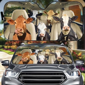 Cow Auto Sun Shade, Animals Car Sunshade, Funny Car Windshield Cover, Cow Love Sun Shade For Car,  Sun Visor Car For Family Gift