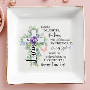 To My Daughter Flower Jewelry Dish, Personalized Ring Dish For Wedding Day, Mother Of The Bride Keepsake, Love Mother&#39;s Day Gift