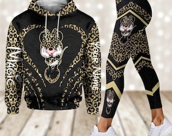 Sudaderas con capucha de Minnie Mouse personalizadas, leggings de Disney Mouse para mujer, sudaderas con capucha de Mickey y Minnie, pantalones de yoga mágicos, regalos para amantes de los dibujos animados