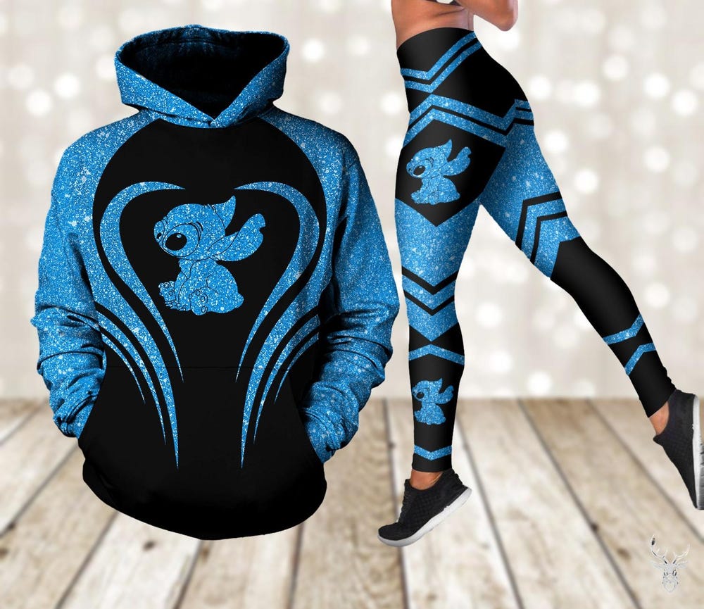 Stitch Hoodies And Leggings, Disney Stitch Outfit, Cartoon Characters Hoodie, Leggings For Girls, Stitch Sweatshirt, Mother'S Day Gift Trendy Fashion